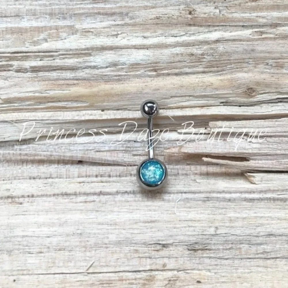 Blue Opal‎ Belly Button Ring